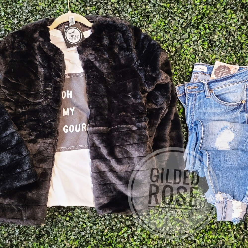 Faux rabbit jacket